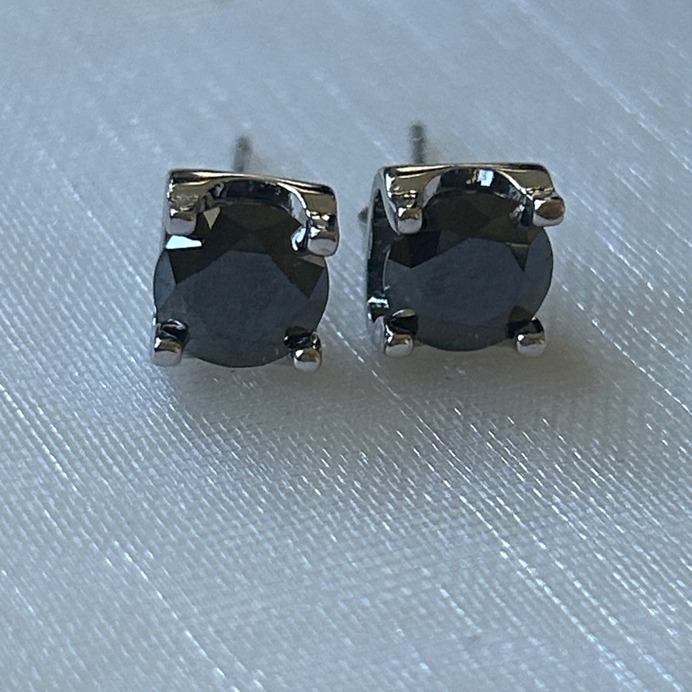 Certified‎ 2.0 CT Black Moissanite Black Stud Earrings